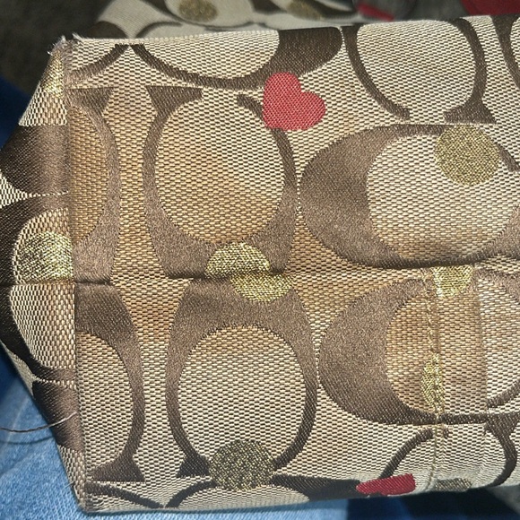 Limited edition, COACH POPPY KHAKI/RED LAURA SECRET ADMIRER LARGE TOTE BAG - Picture 5 of 16